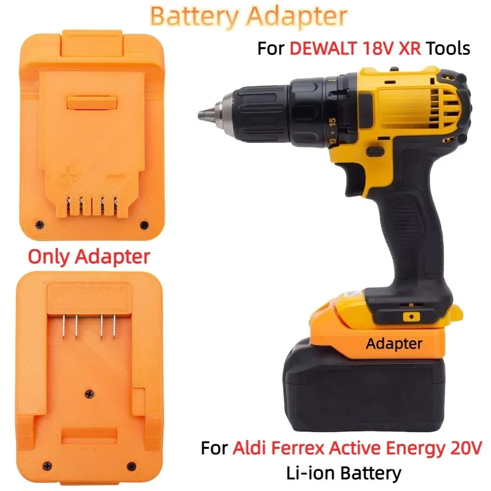 

Battery Adapter Converter Accessory for Aldi Ferrex 20V Active Energy Li-ion Battery TO DEWALT 18V XR Cordless Drill Tool