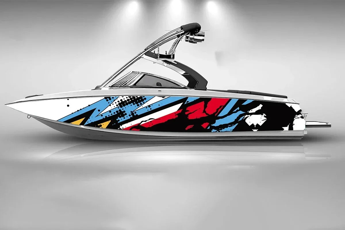 

Абстрактные линии, векторная иллюстрация, наклейки для лодок, самоклеящиеся наклейки, наклейки на заказ, водонепроницаемые наклейки из ПВХ для упаковки лодок