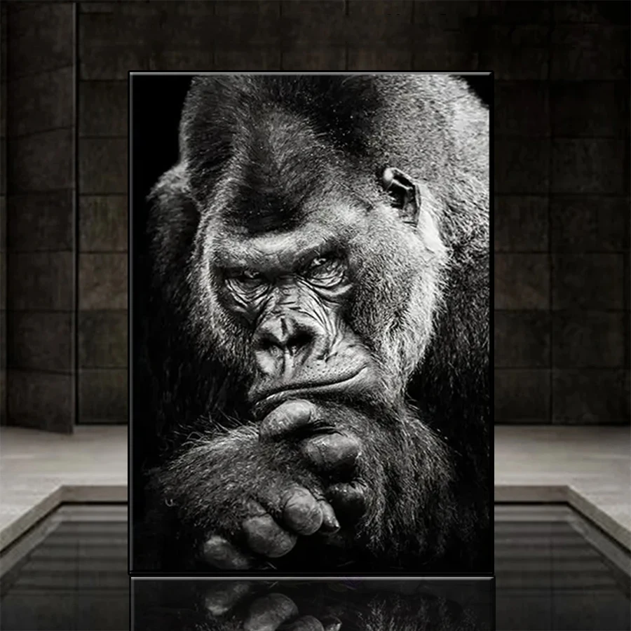 5D DIY Diamond Embroidery Picture Modern Black And White Animal Chimpanzee Art Of Diamond Painting Cross Stitch Mosaic Wall Art