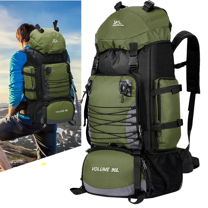 

Large 90L Camping Hiking Backpack Army Climbing Bags Mountaineering Sport Bag Outdoor Shoulder Rucksack Men Women