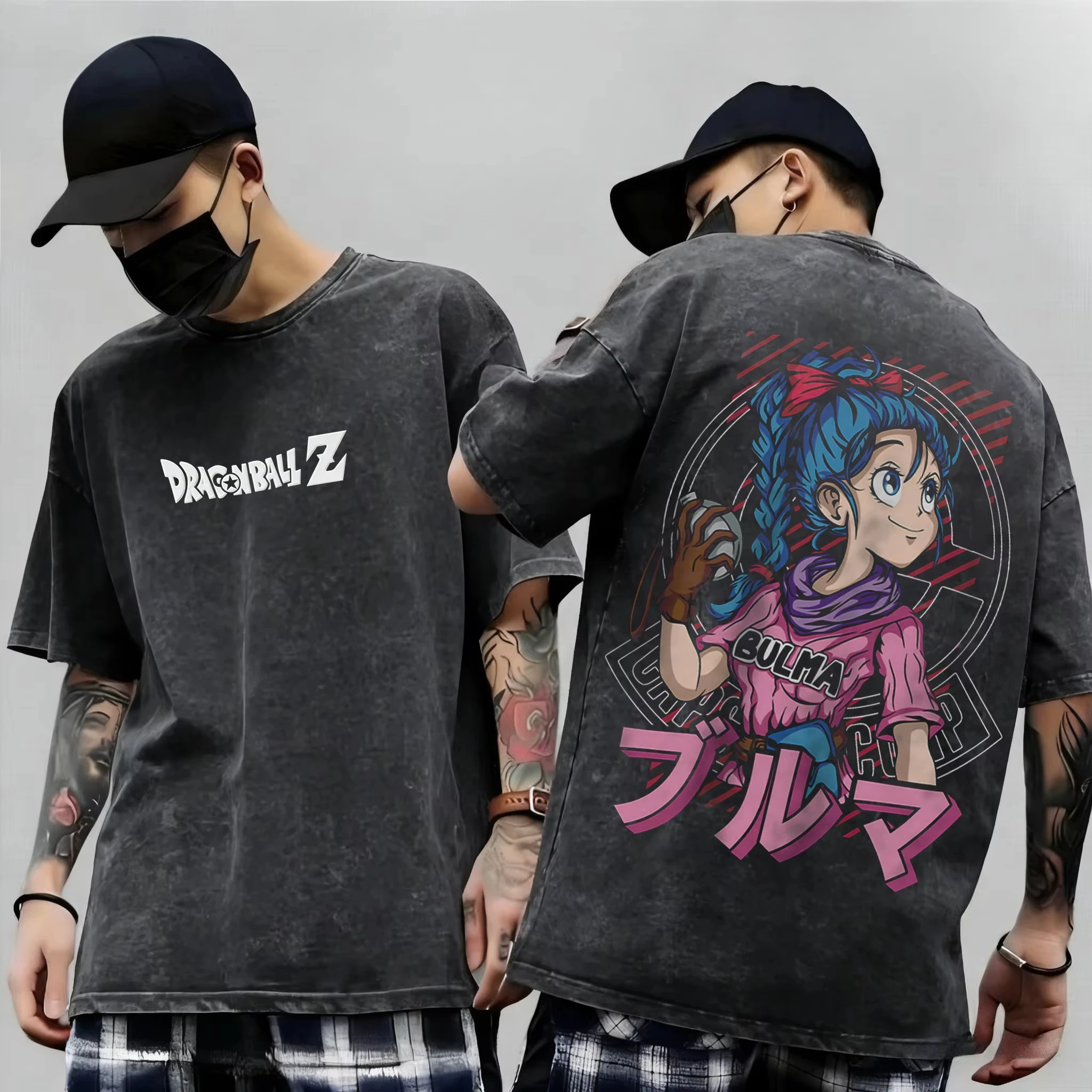 

Anime Dragon Ball Cosplay Washed T-Shirt Cotton Short Sleeve Tops Casual Sports Fitness T-Shirt Men Women Harajuku Y2K Clothing