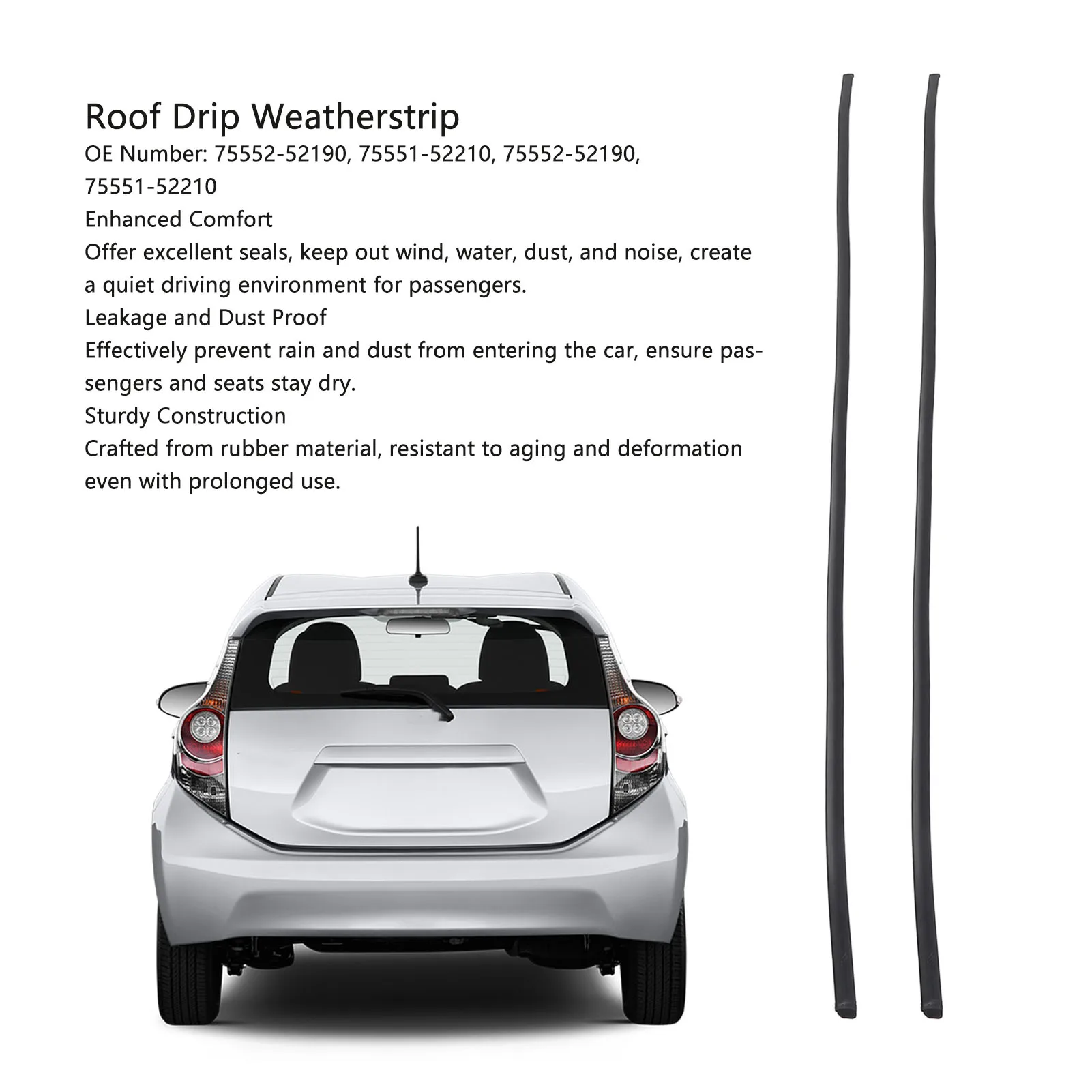 

Резиновая уплотнительная лента на крышу 75551‐52210, пыленепроницаемая, антидеформационная накладка на крышу для C 2012–2021 гг.