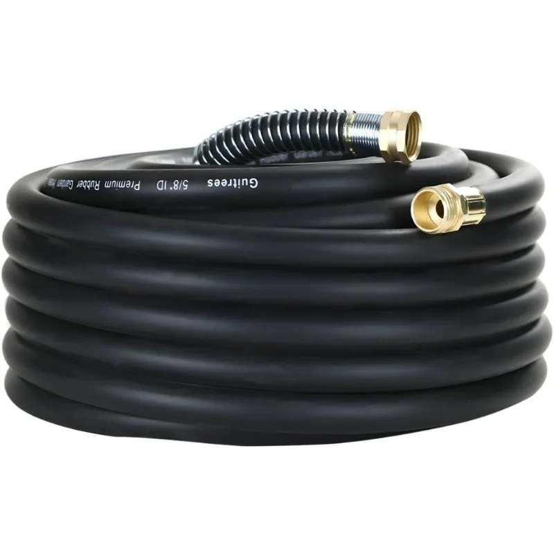 5/8 Inch 50FT Heavy Duty Rubber Garden Hose 200psi Working Pressure Hot Cold Water Use