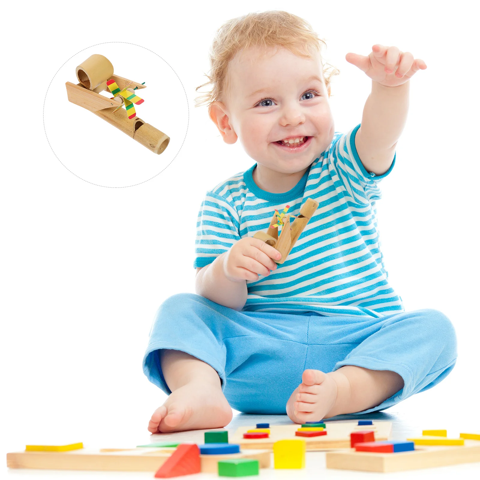

5 Pcs Bamboo Windmill Bird Call Whistle Toy Flute Kids Musical Instruments Small Portable Birdlike Sound Maker Easy Assemble