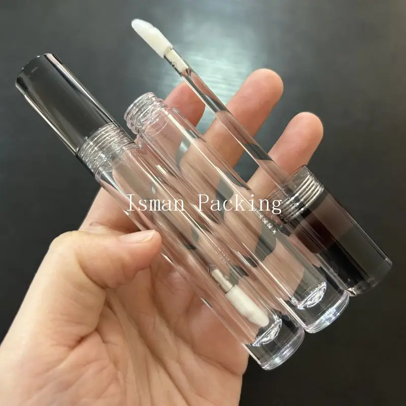 50 buah kristal hitam bening tongkat lip gloss makeup kontainer botol kosong plastik bulat botol kemasan Lipstik Cair 5ml