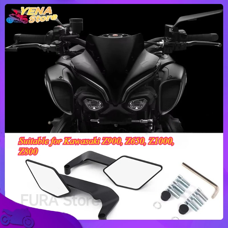 

Suitable for Kawasaki Z900, Z650, Z1000, Z800 motorcycle mirror invisible maximum mirror kit rotatable adjustable mirror