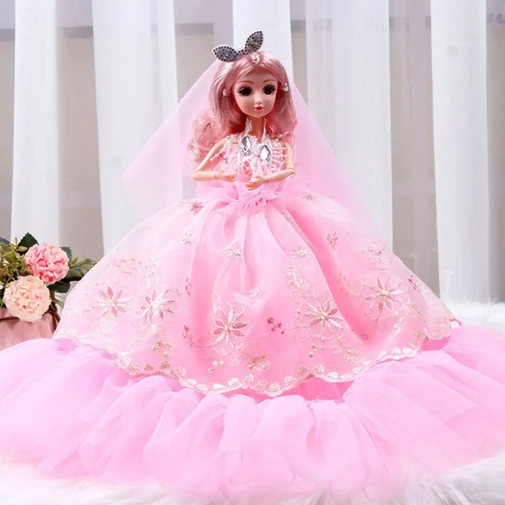 Vestido de novia de 45cm, muñeca BJD con ropa, vestido de novia de encaje, muñeca de princesa, muñeca con articulaciones extraíbles de moda bonita