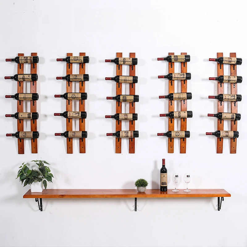 

Hanging Bar Cabinet Drinks Whiskey Showcase Modern Home Elegant Wine Wooden Luxury Wall Rack Meuble Vitrine Bar Furniture