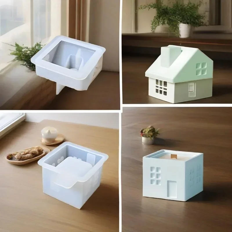 2026 new model advanced chimney house & middle finger silicone molds diy candle gypsum cake resin craft