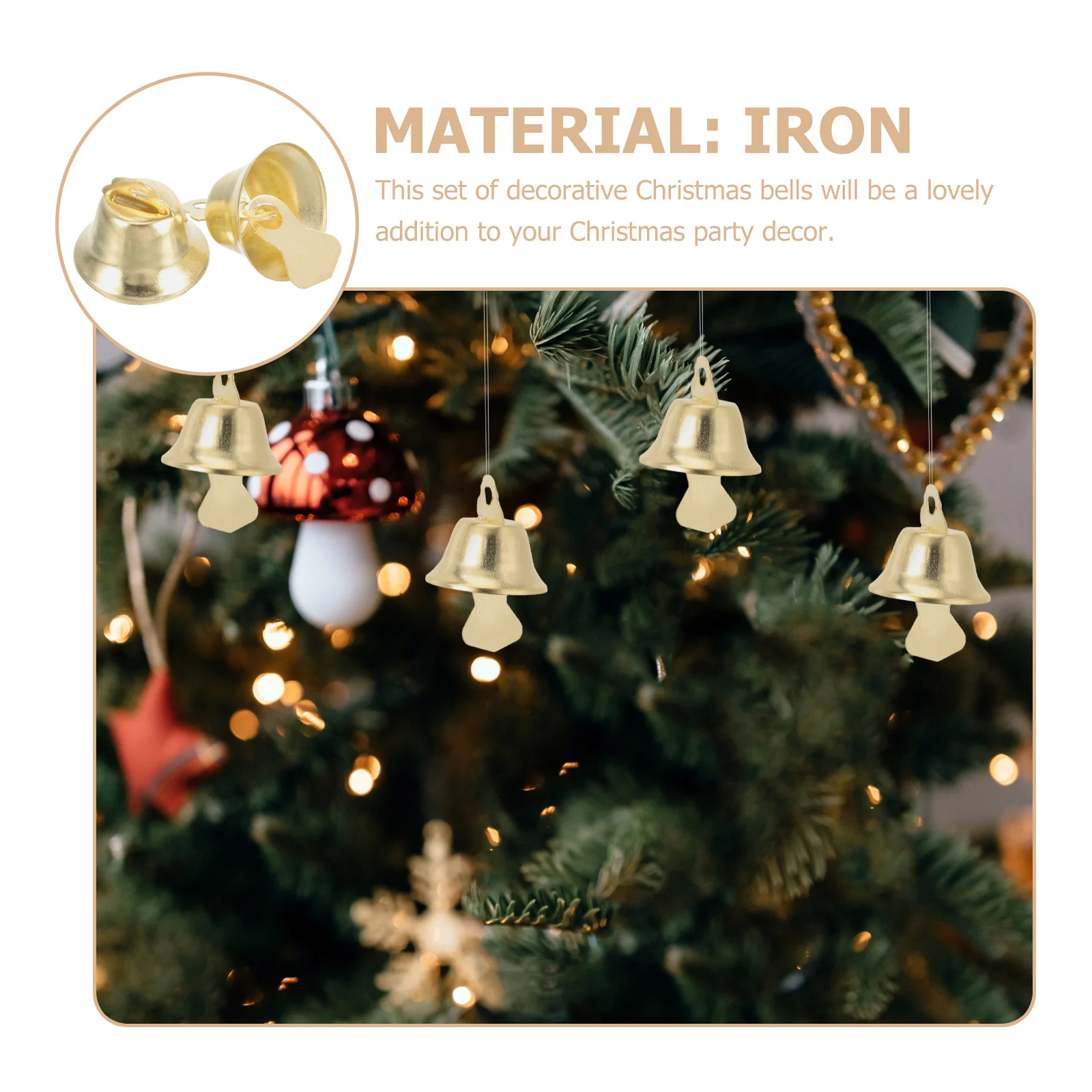 

100pcs Mini Christmas Bells 14Mm: Metal Bell Ornaments For Crafting Diy Decorations Holiday Party Home Office School Cafe Hotel