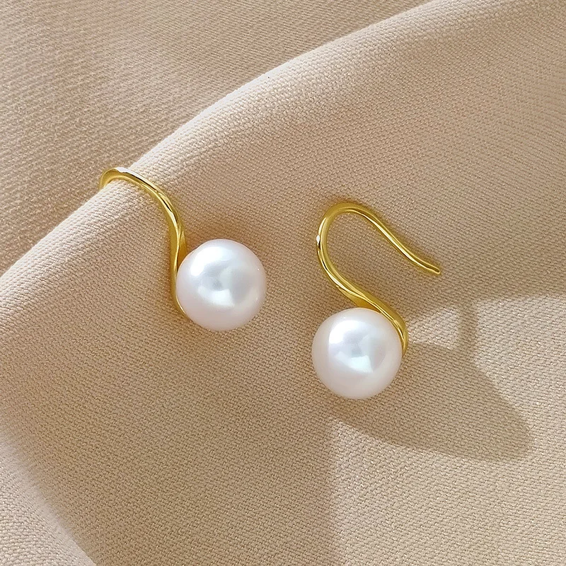 

New Fine 9-10mm Sea Round Pearl Earrings Free Shipping for Women Wedding Party Jewelry Earrings 925 Sterling Silver