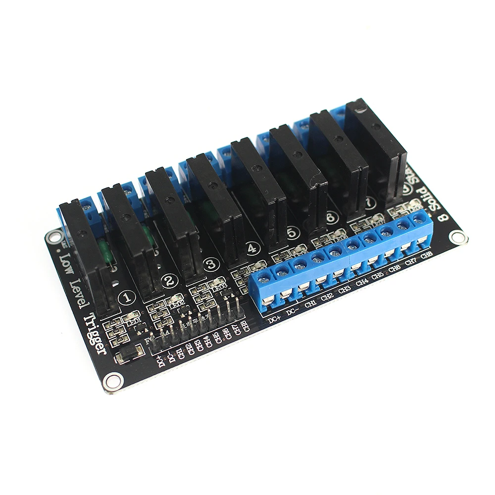 1PCS 5V ต่ําระดับโมดูลรีเลย์ 1 2 4 8 ช่อง Solid State Relay โมดูล 240V 2A พร้อมฟิวส์ Resistive สําหรับ Arduino
