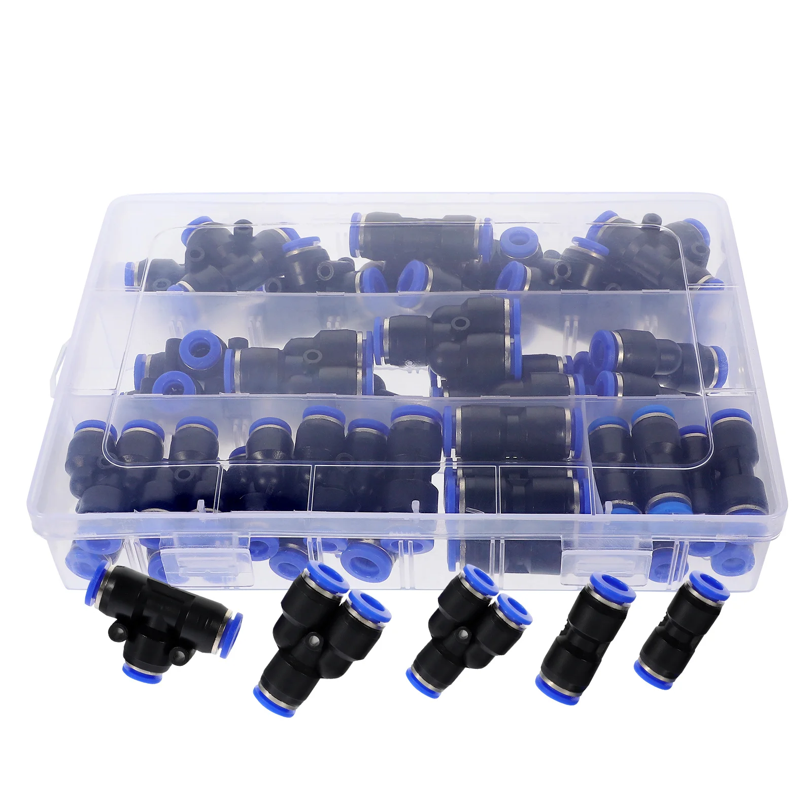 

42Pcs Pneumatic Push to Connect Fittings Copper Air Hose Quick Connect Couplers Air Compressor Fittings Pneumatic Fittings,