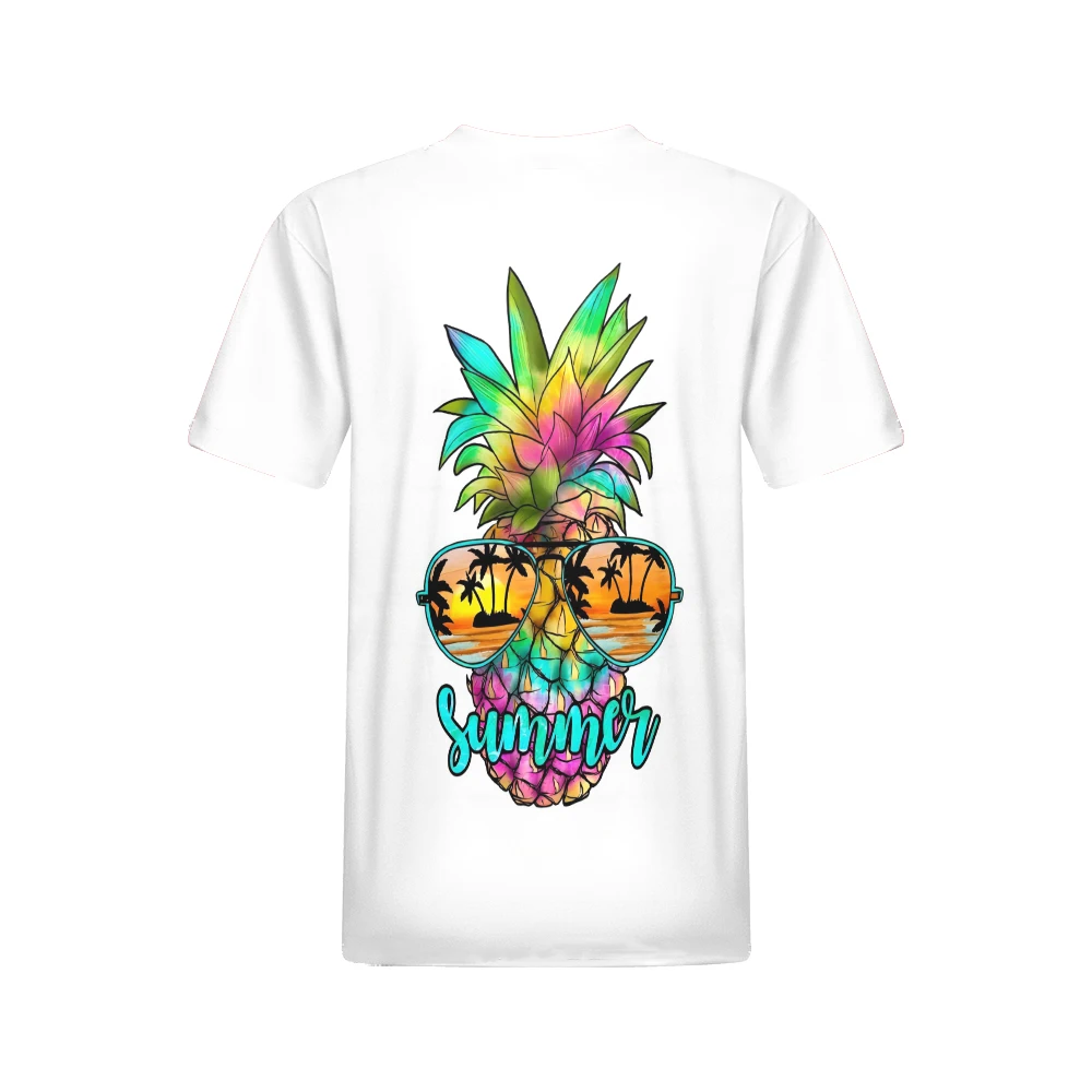 Hip Hop Funny Pineapple Cartoon Pattern Tops Women's T-shirt 2024 New Summer T Shirt Girls Ladies Casual Streetwear Clothing Top