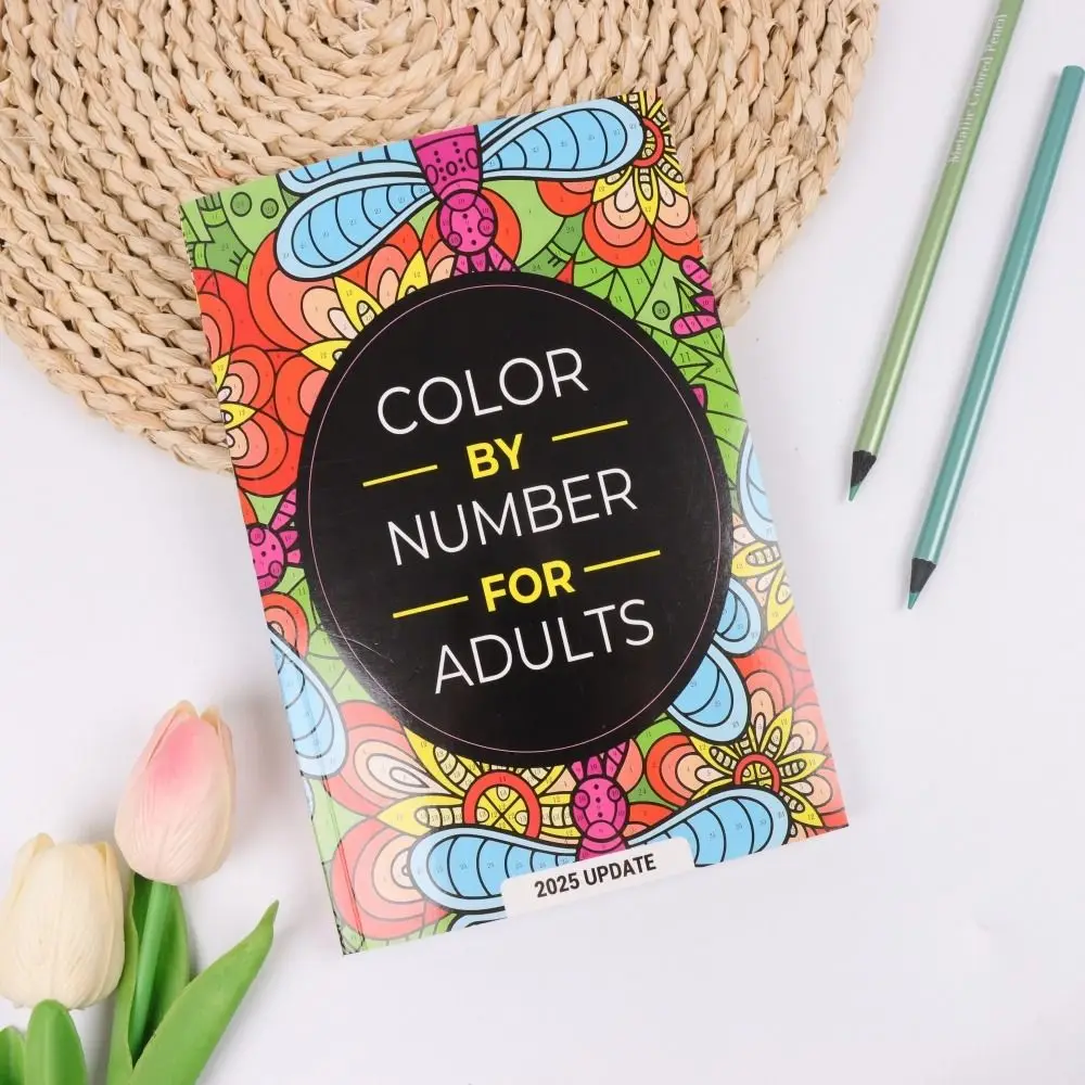 New 190 Pages Color By Number for Adult Unique Background Stress Relief Coloring Book Anxiety Therapy Drawing Painting Book