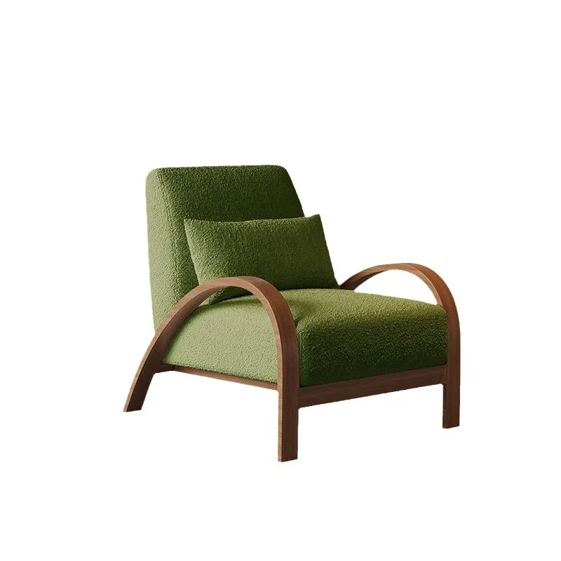 

Modern Bouclé Lounge Chair with Wooden Frame | Accent Armchair for Living Room or Bedroom