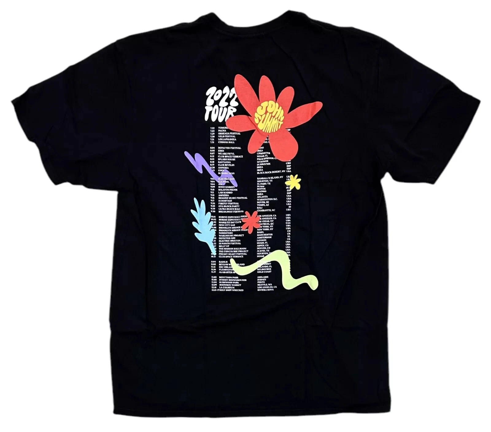 تي شيرت جون قمة جولة الحفلات الموسيقية الرسمية للرجال 2022 تي شيرت أسود فاخر عالي الجودة لكل من الرجال والنساء Y2k