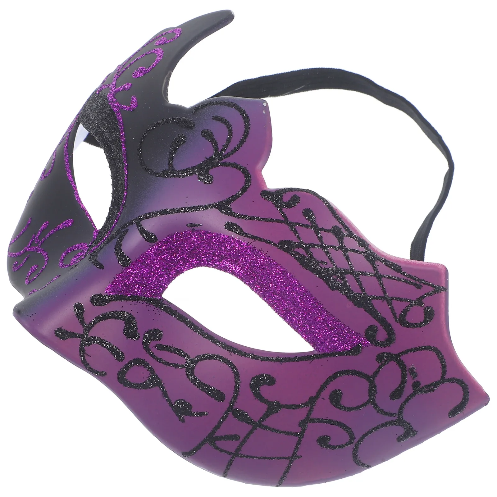 ทาสีหน้ากากครึ่งหน้าทองสีม่วง Masquerade Party อุปกรณ์เสริม Reusable ฮาโลวีนเครื่องแต่งกาย Prop หน้ากากผู้หญิงผู้ชาย Carnival ของเล่น
