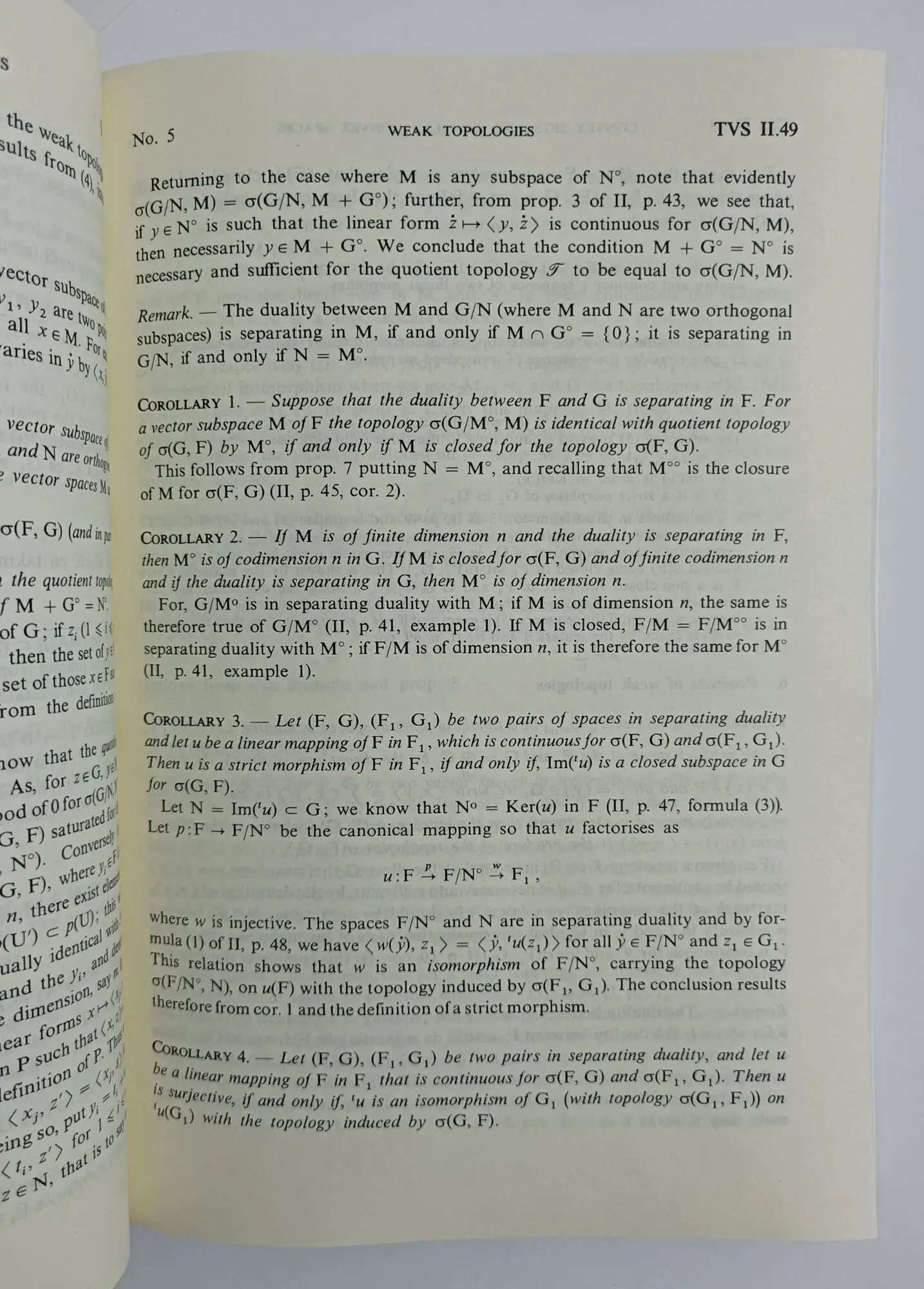 Espaços vetoriais topológicos, capítulos 1 a 5