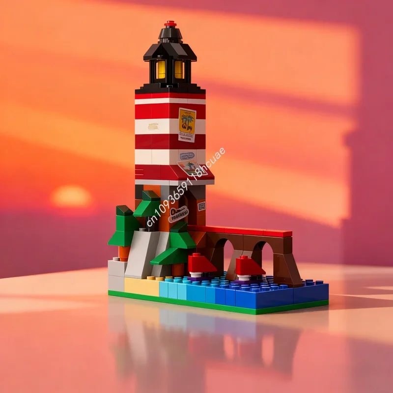 

143 детали, классическая модель маяка MOC, строительные блоки, архитектурный конструктор, развивающие игрушки для самостоятельной сборки, подарок на Рождество и день рождения для детей