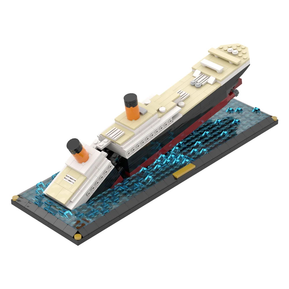 Gobrcks MOC RMS Mini Titanic Bricks Model Mini Titanic Building Blocks Cruise Ship Blocks Set Creative Educational Toys Gift