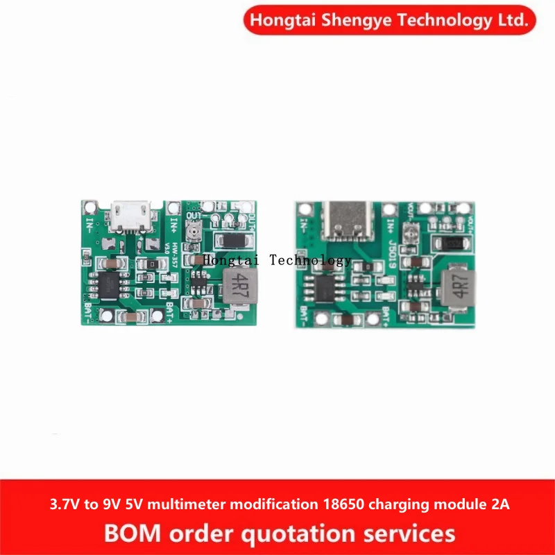 3.7V to 9V 5V Multimeter Modified 18650 Li-ion Battery Charge Boost Discharge All-in-One Adjustable Module 2A Micro Type-C