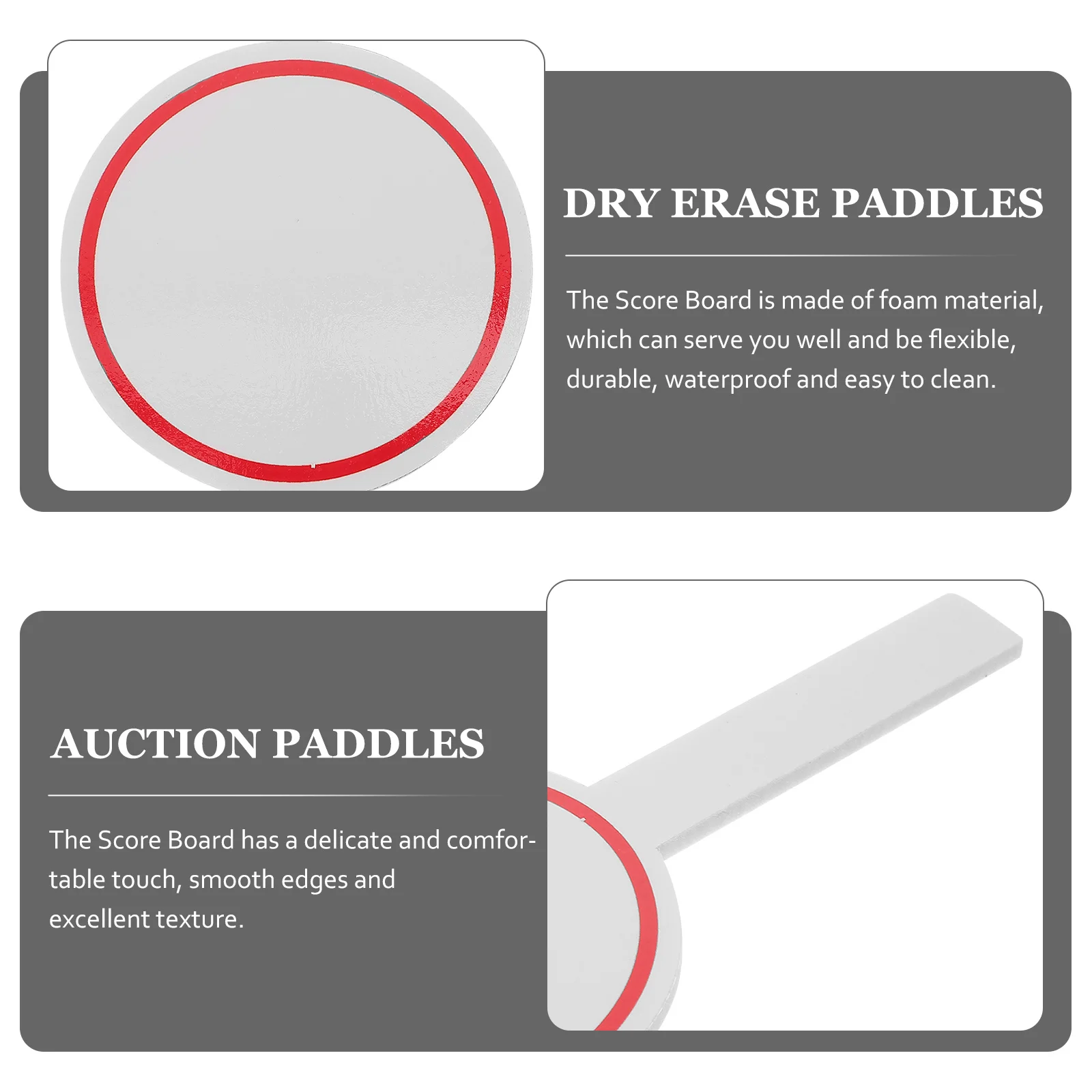 Marcador de espuma para juegos, tableros de borrado en seco, tablero de puntuación de votación ligero, Mini pizarras blancas, paletas de subasta, 4 Uds.