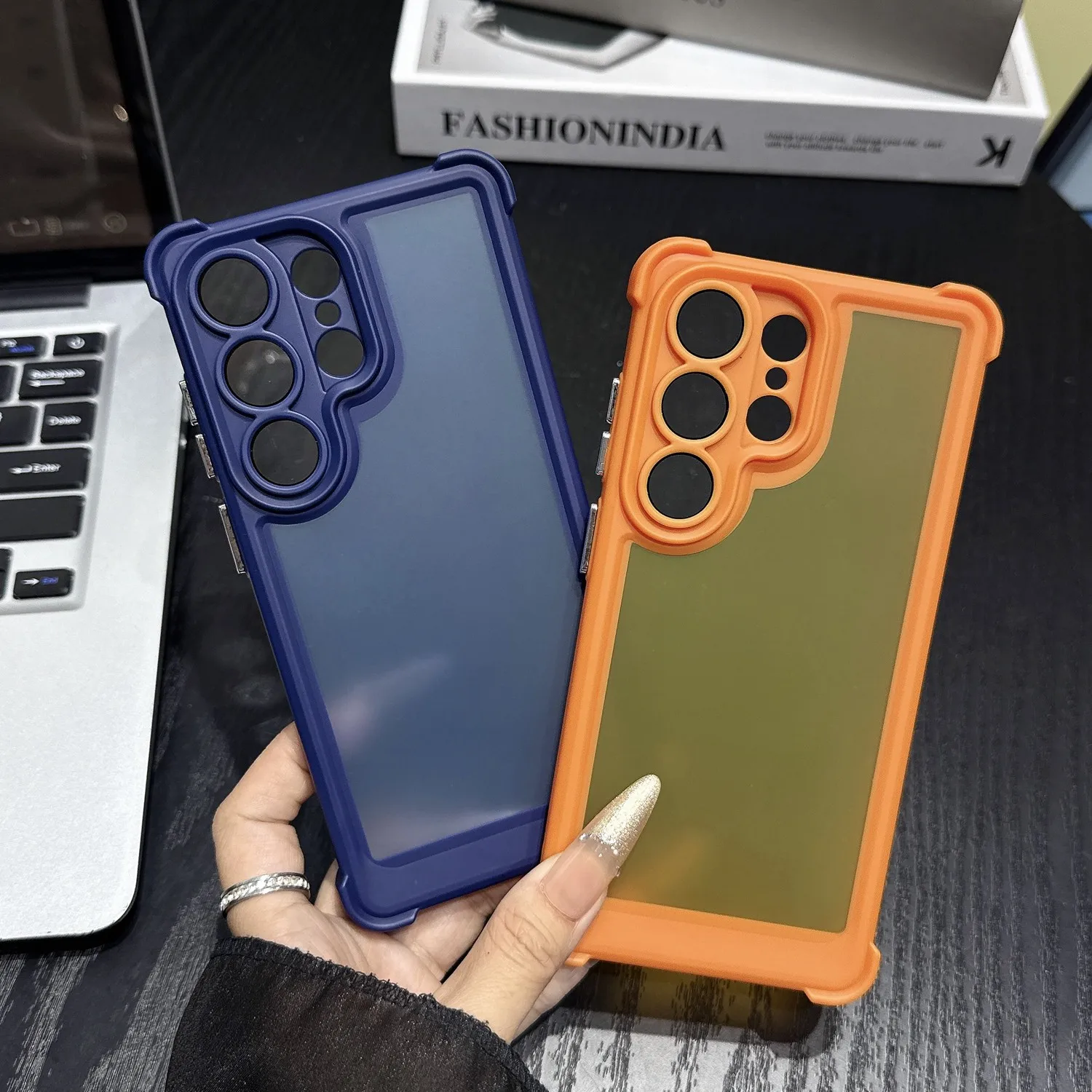 New Phone Case for Samsung Galaxy S24 S26 Ultra S25 Plus Matte Clear Hard Acrylic Back Cover Shockproof Silicone Bumper Armor