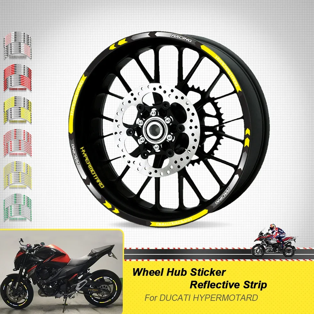 17inch Motorcycle Accessories Stickers Wheel Hub Reflective Stripe Rim Decal Sticker For DUCATI HYPERMOTARD 939 821 796 950 1100