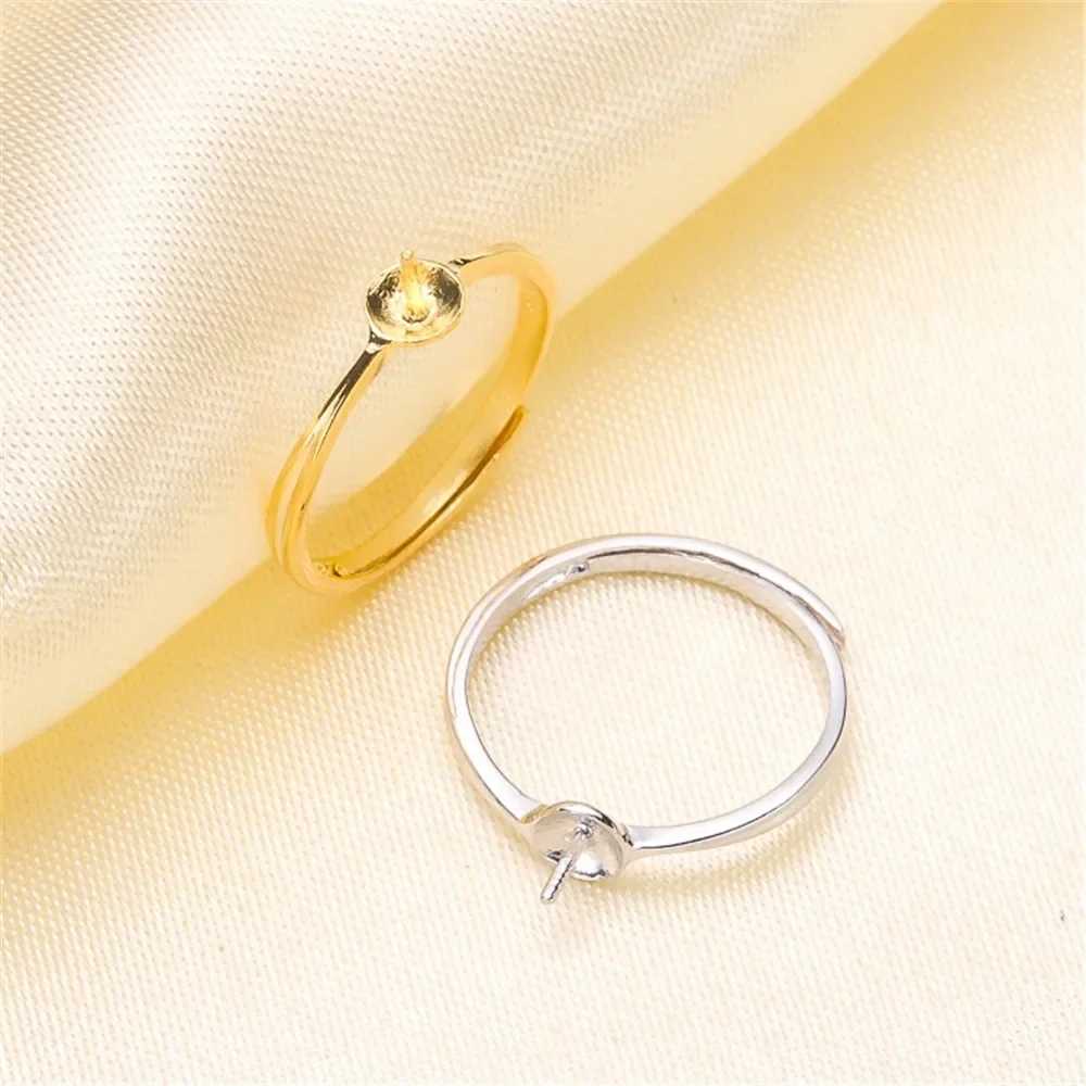 

Wholesale Classic 925 Silver Ring Accessorie Settings Adjustable Blank Pearl Ring Setting Base For Women Diy Jewelry Making J016