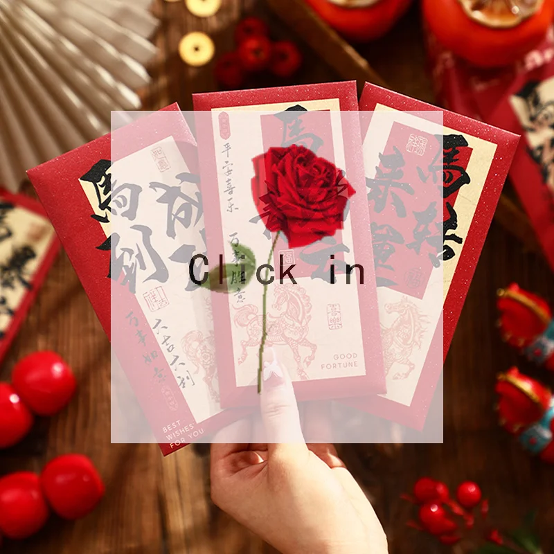

Chinese New Year Red Paclets: 6 Piece 2026 Year of the Horse Lucky Money Gather Envelopes