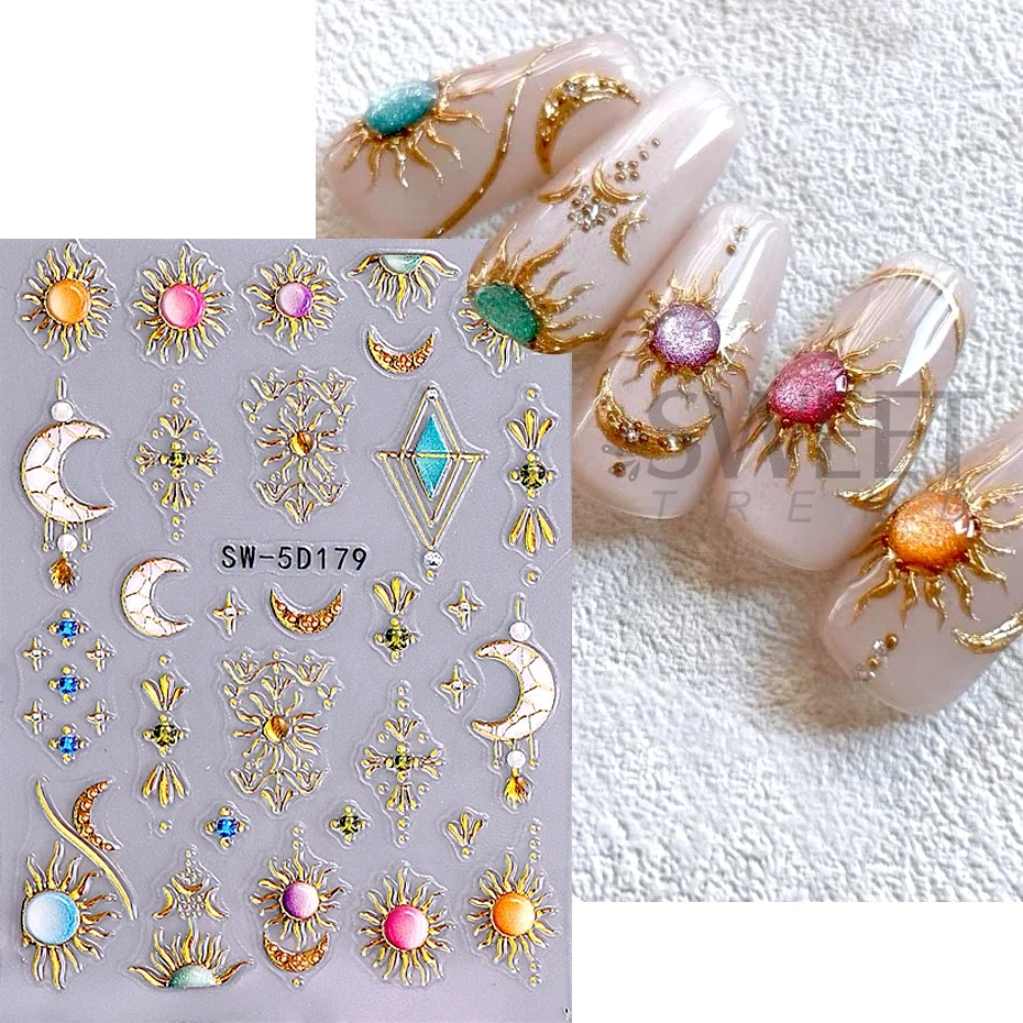 5D الأحجار الكريمة سحر مسمار ملصقا الذهب غير النظامية الإطار الراين لاصق المنزلق مستلزمات الأظافر الشارات البوهيمي مانيكير ديكور #5