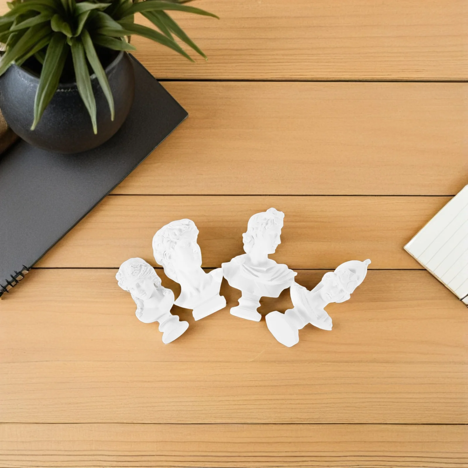 

4 Pcs Greek Garden Statue Prop Miniature Decorative White Figurines Ancient