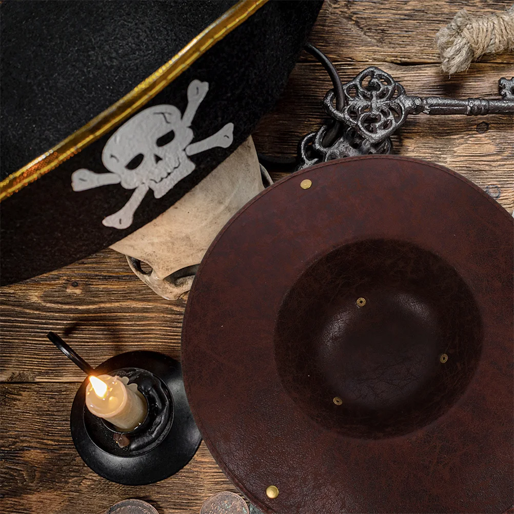 

2 шт., пиратская шляпа на Хэллоуин, удобный материал, маскарадный костюм, аксессуар для косплея, фестиваль унисекс