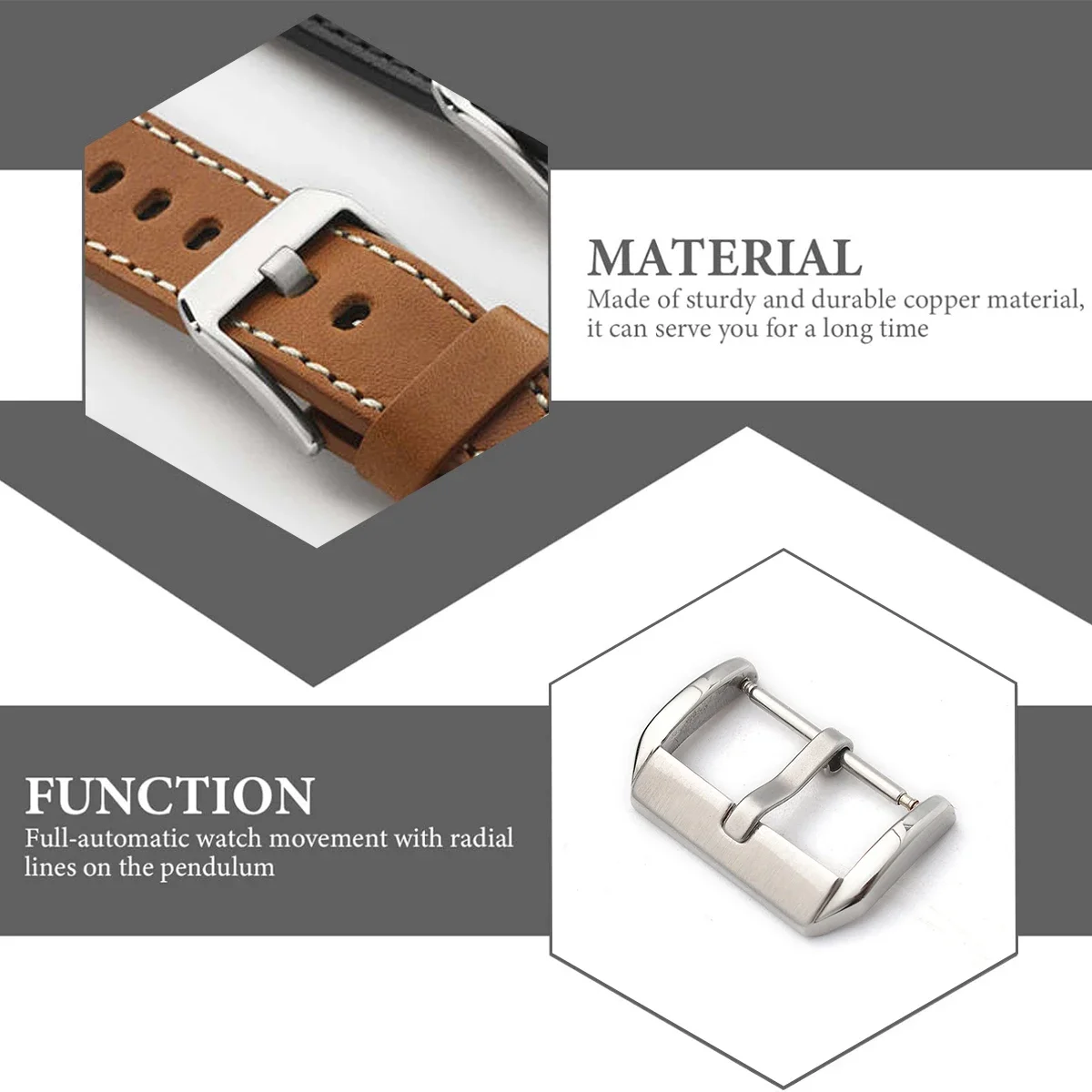 Watch Band Metal Buckle 10 14 16 18 20 22 24mm Strap Solid Square Button Silver Black Gold Stainless Steel Matte Polished Clasp