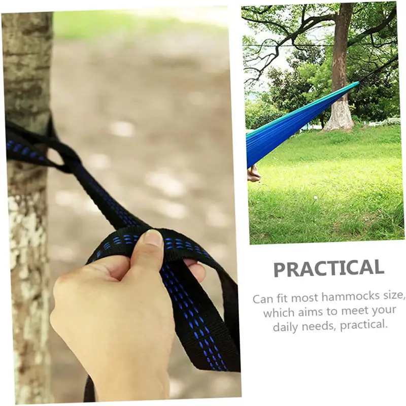 2Pcs High Bearing Capacity Hammock Straps 600lbs Breaking Strength Polyester Hammock Belt Rope 5 Ring Correias De Poliéster image 5
