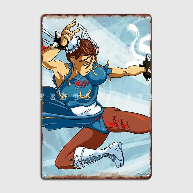 Chun Li Metal Sign Cave Pub Plaques Cinema Living Room Customize Tin Sign Poster