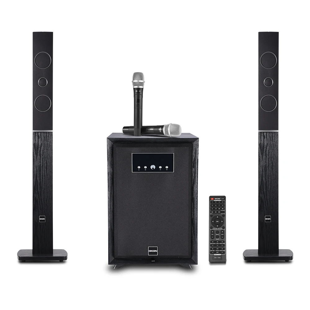 

2.1 Ch Bass Speaker System With Dual Wireless Microphones And BT Karaoke Stereo Sound Cinema Theatre System