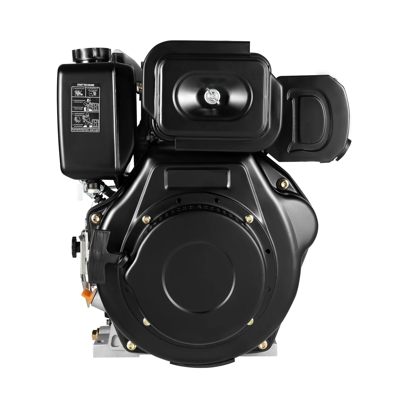Diesel Engine, Generator Motor, Starter Replacement, 186FA 10HP Air Cooled Single Cylinder, 418cc Direct Injection Low Fuel Consumption, Iron Aluminum Engine, Large Gas Tank, For Water Pump Agricultural Equipment