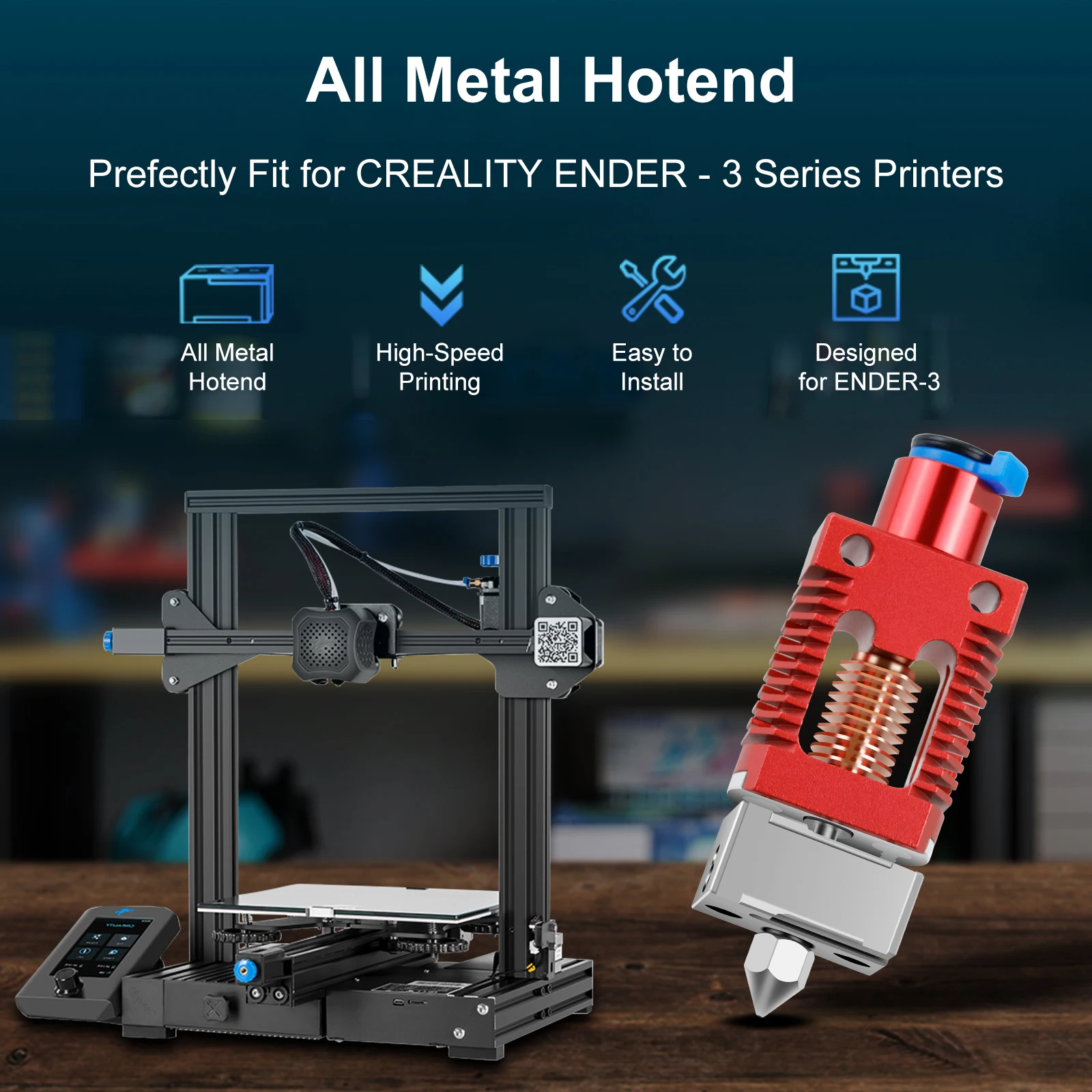Upgrade Red Lizard V3 PRO Hochgeschwindigkeits-Extrusionskopf für Ender 3 Pro Voron 2.4 Ender 5 S1 CR10S 3D-Drucker Hot End Plating Nozzles – Detail 3