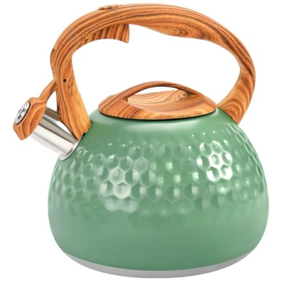 

Stove Top Tea Kettle with Loud Whistling Feature for Efficient Boiling of Water Coffee or Milk 3.1 Quart 3L Heavy-Duty Stainles