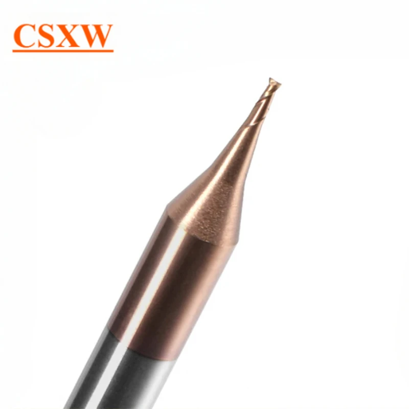 HRC55 0.1-0.9mm Micro Carbide End Mill 2 Flute TiAIN Micro Flat 4mm Shank Milling Cutter Carbide CNC Engraving Bit End Mill