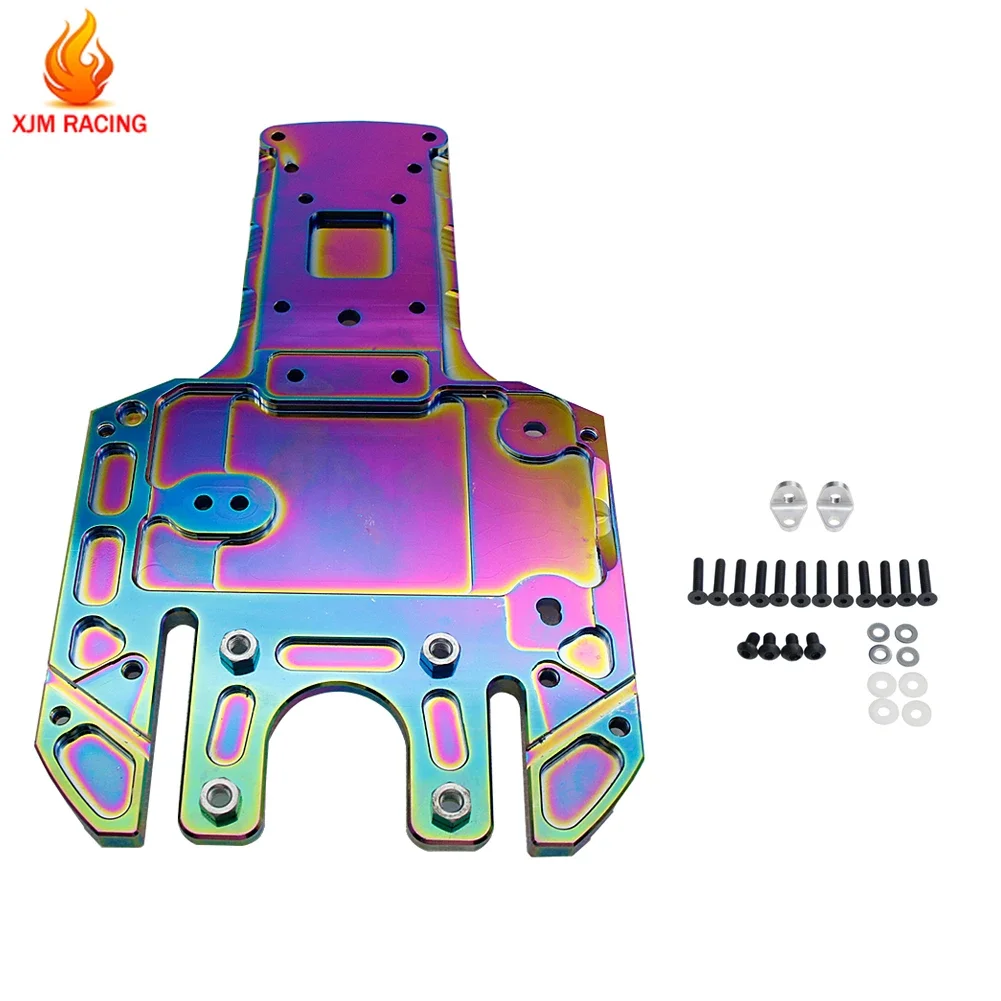 CNC Metaal Verdikte Kleurrijke Achterchassis Bodemplaat voor 1/5 HPI Rofun Baha KingMotor Rovan Baja 5b 5t 5sc Rc Auto Racing Onderdelen