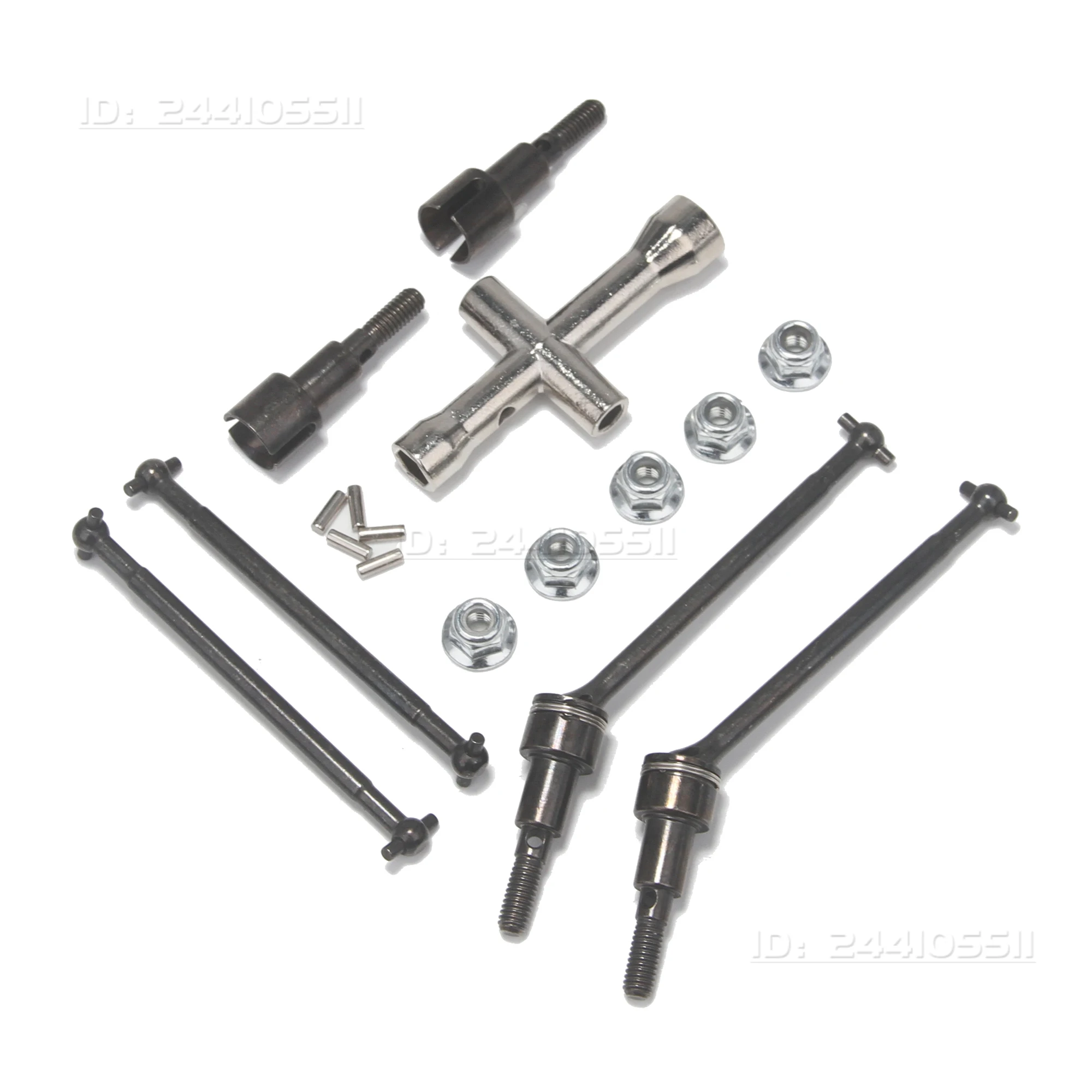 Arbre d'entraînement en métal pour voiture RC, ensemble d'arbre de transmission brossé CVD, Kit d'écrous à douille hexagonale pour modèle de véhicule SCY 1/16, pièce de rechange améliorée pour bricolage, jouet