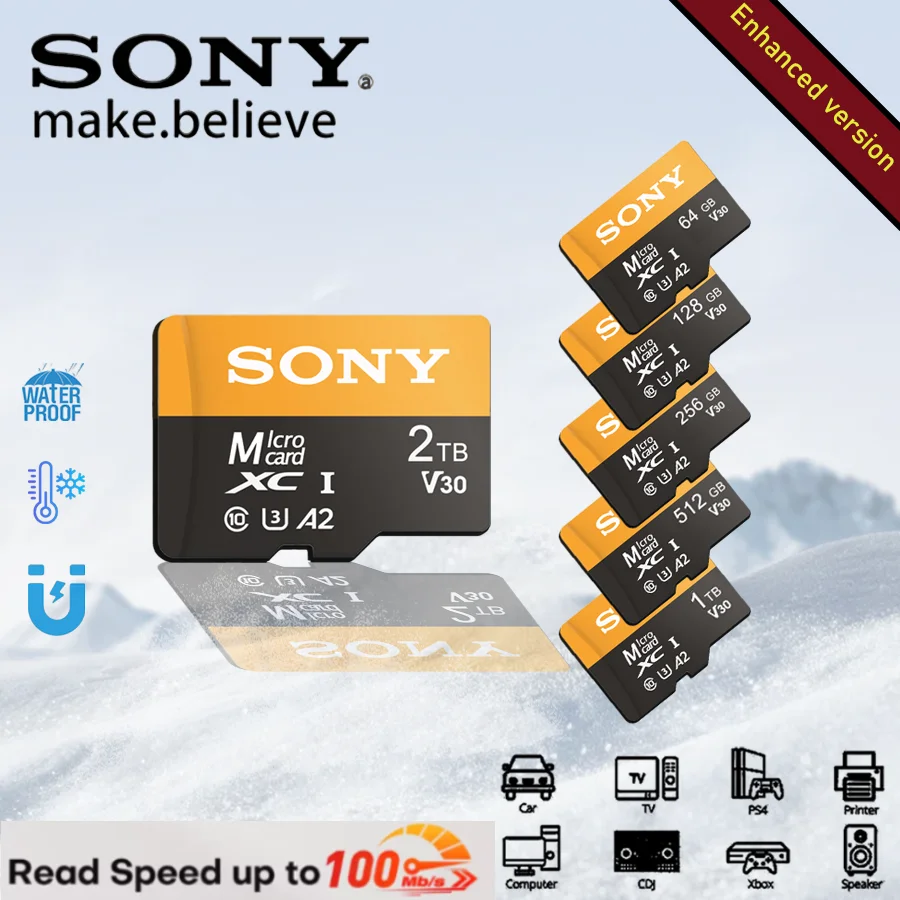 

SONY High-Speed Micro SD Card C10 TF Flash Memory 2TB 1TB 512GB 256GB 128GB 64GB for Phone Surveillance Camera Mini SD Card