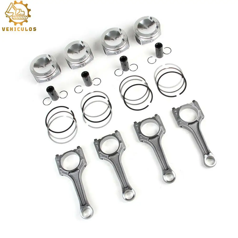 4pcs 06H107065DM 06H198151J 06H198401D Pistons And Connecting Rods Set Φ23mm For AUDI A4 Q5 VW Jetta 2.0T