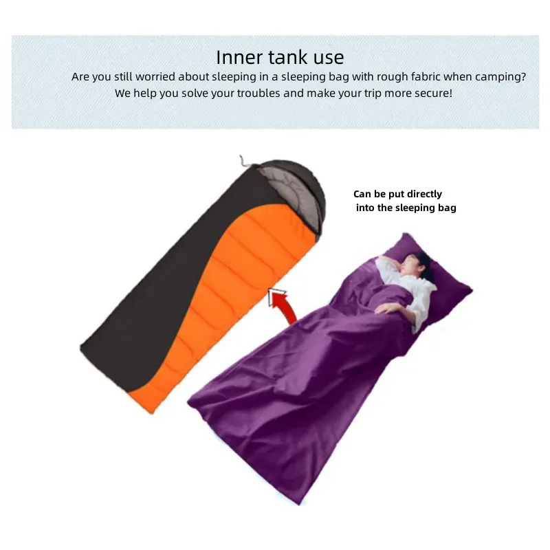 Ultralight Sleeping Bag Portable Outdoor Camping Liner Hotel Single Liner Folding Travel Lightweight Envelope Bedding