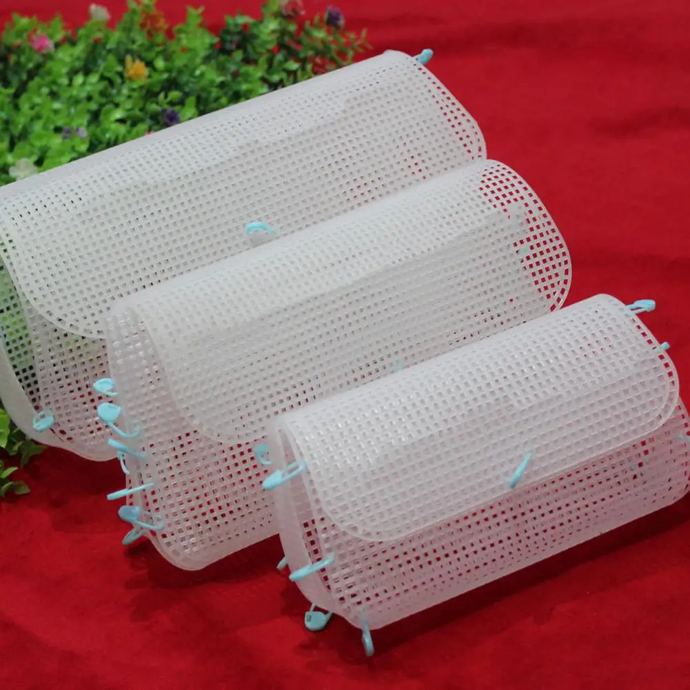 Tas rajutan hemat tenaga kerja kerajinan lembar kanvas tas rajut fleksibel putih membuat tas lembar kanvas