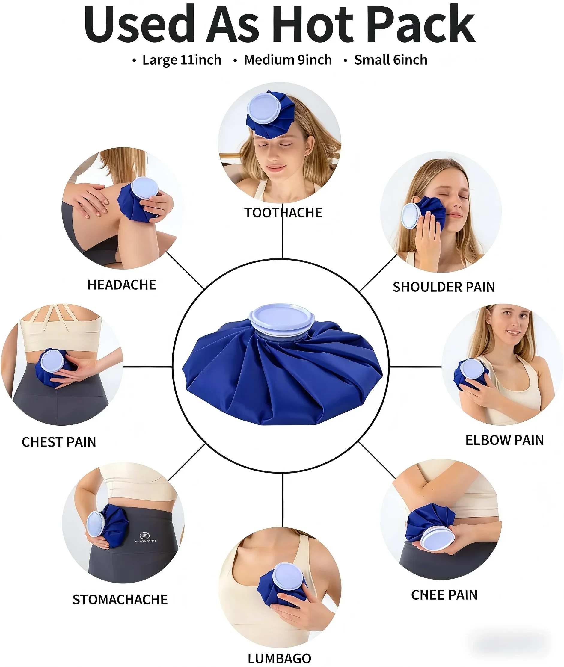 Leak-Proof Ice Bag for Hot & Cold Therapy, 3 Sizes Reusable Cold Pack for Pain Relief, Injury Recovery, Sports, First Aid, image 4