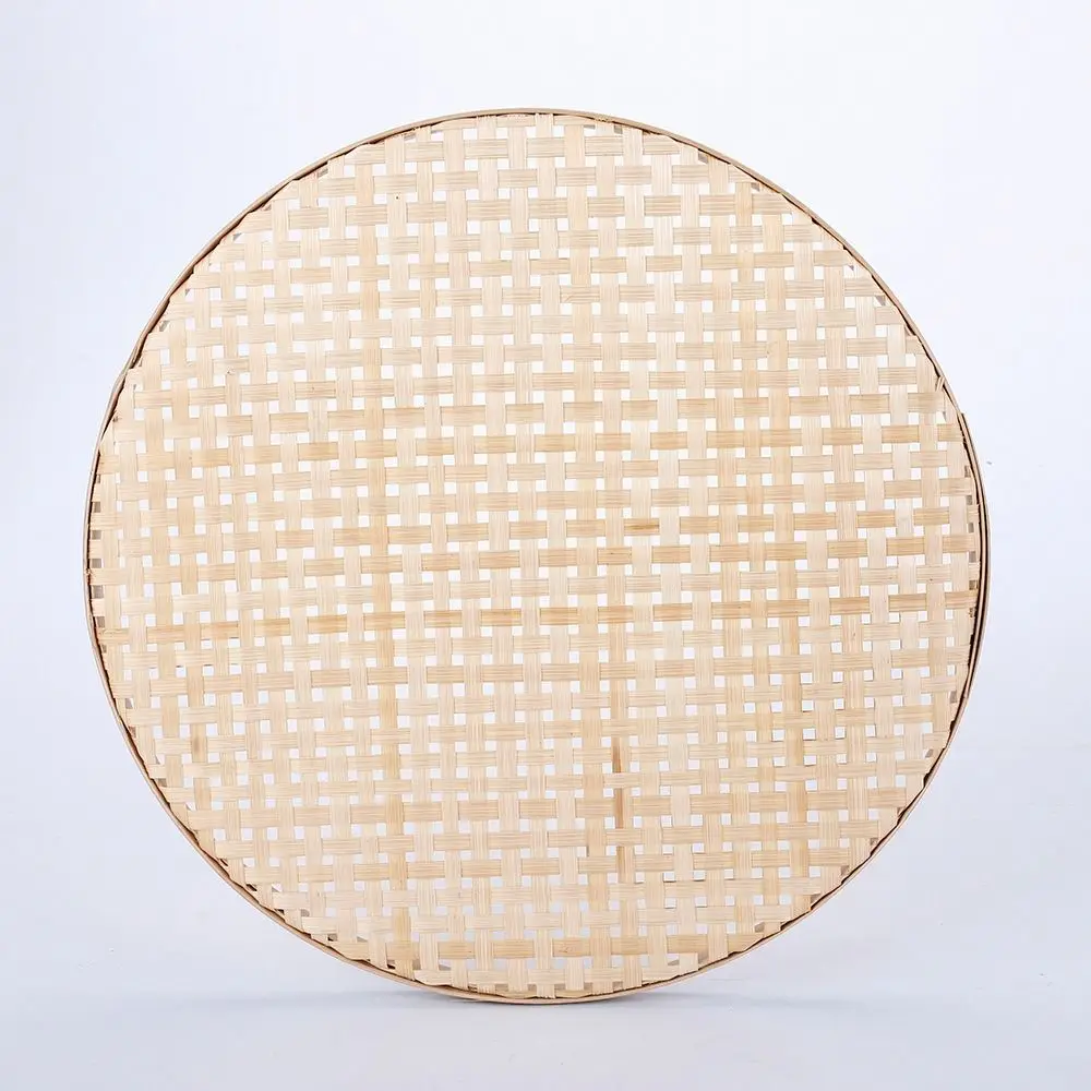 New Handmade Weaving Bamboo Sieve Raft 6 Sizes Easy To Clean Round Dustpan Kitchen Storage Trays Home Decor